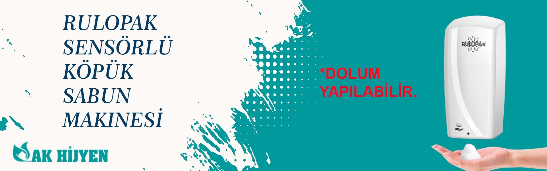 Rulopak Sensörlü Köpük Sabun Makinesi -Dolum Yapılabilen Modeldir