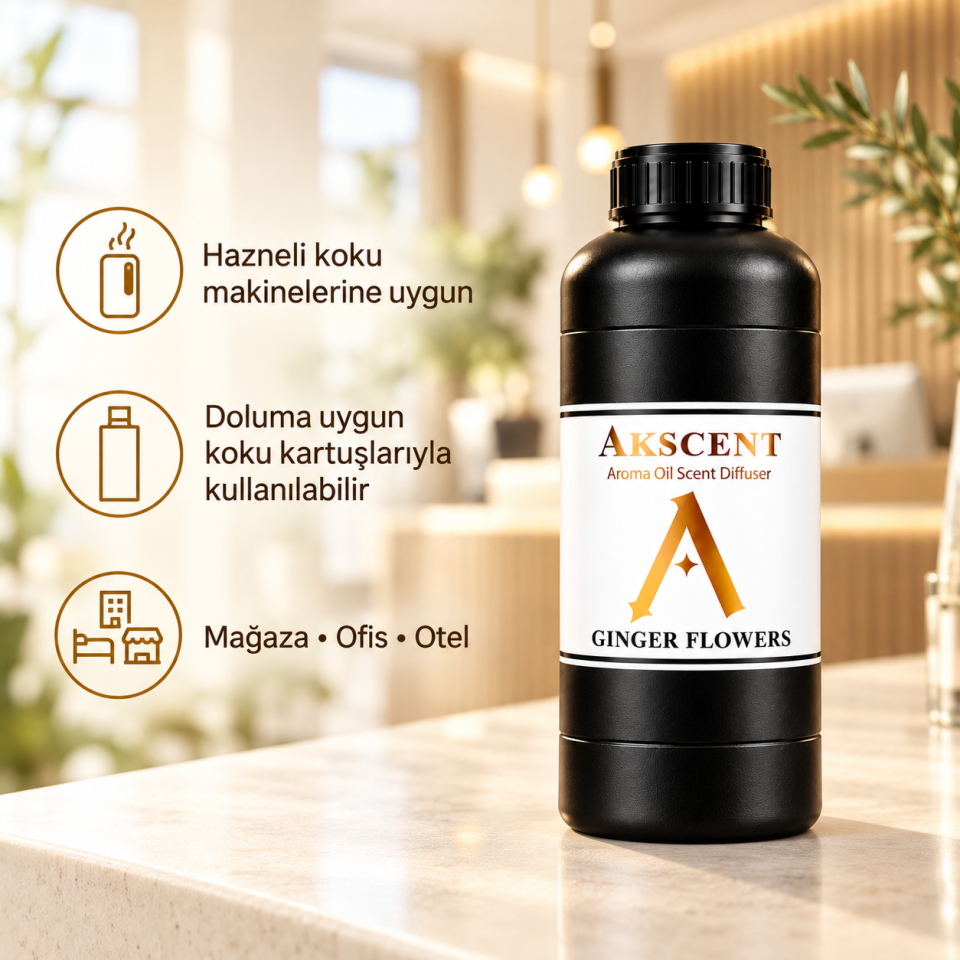 AKSCENT Ginger Flowers Ortam Kokusu Esansı 1 Litre