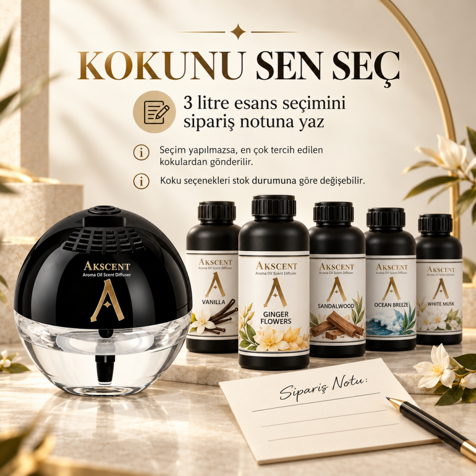 3 Litre AKSCENT Esans Alımına Küre Koku Makinesi Hediye