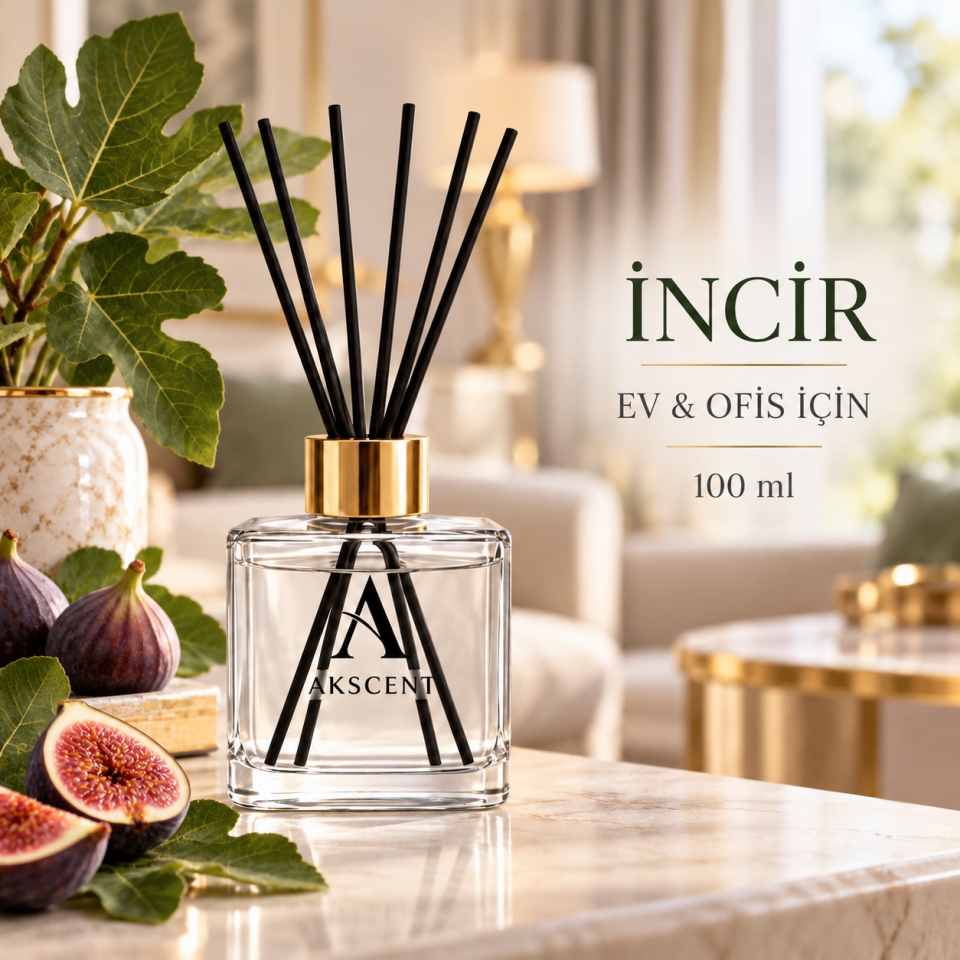 AKSCENT® İncir Kokulu Oda Kokusu 100 ml Bambu Çubuklu