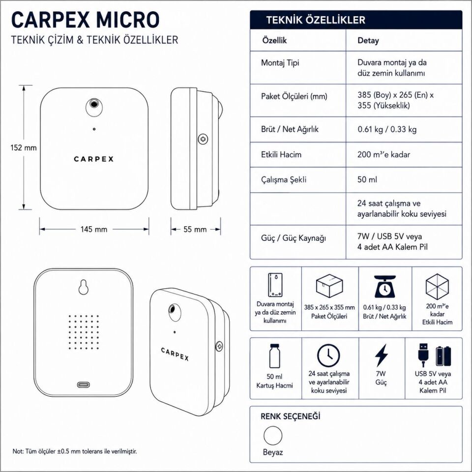 Carpex Micro Koku Makinesi ve Big Boss Koku Kartuşu 50 ml