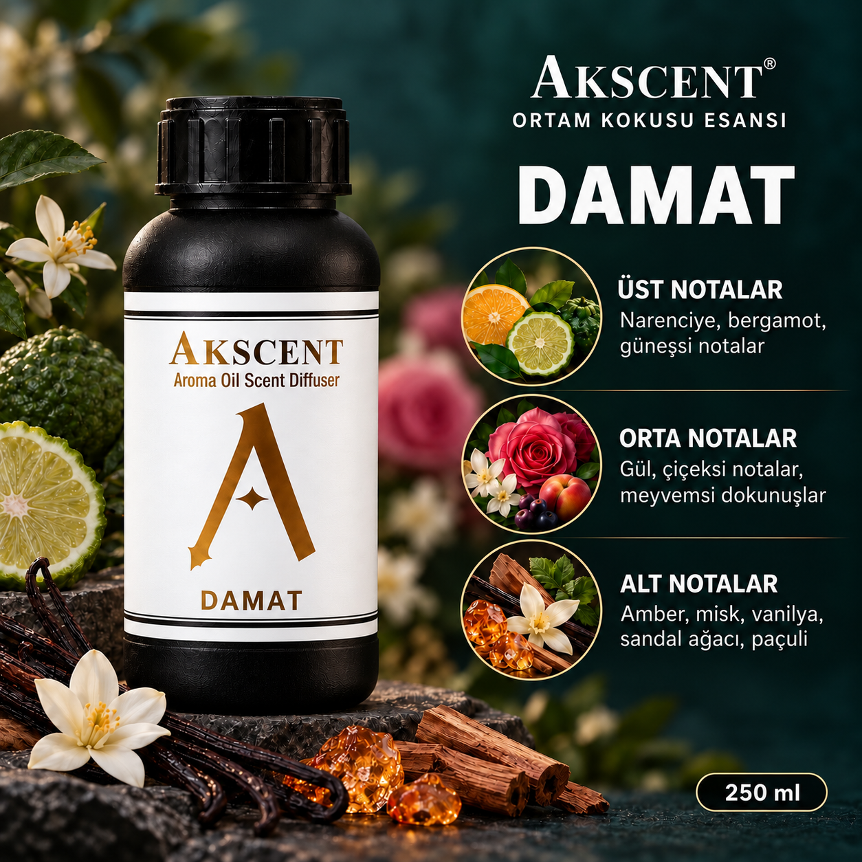 AKSCENT® Damat Ortam Kokusu Esansı 250 ml