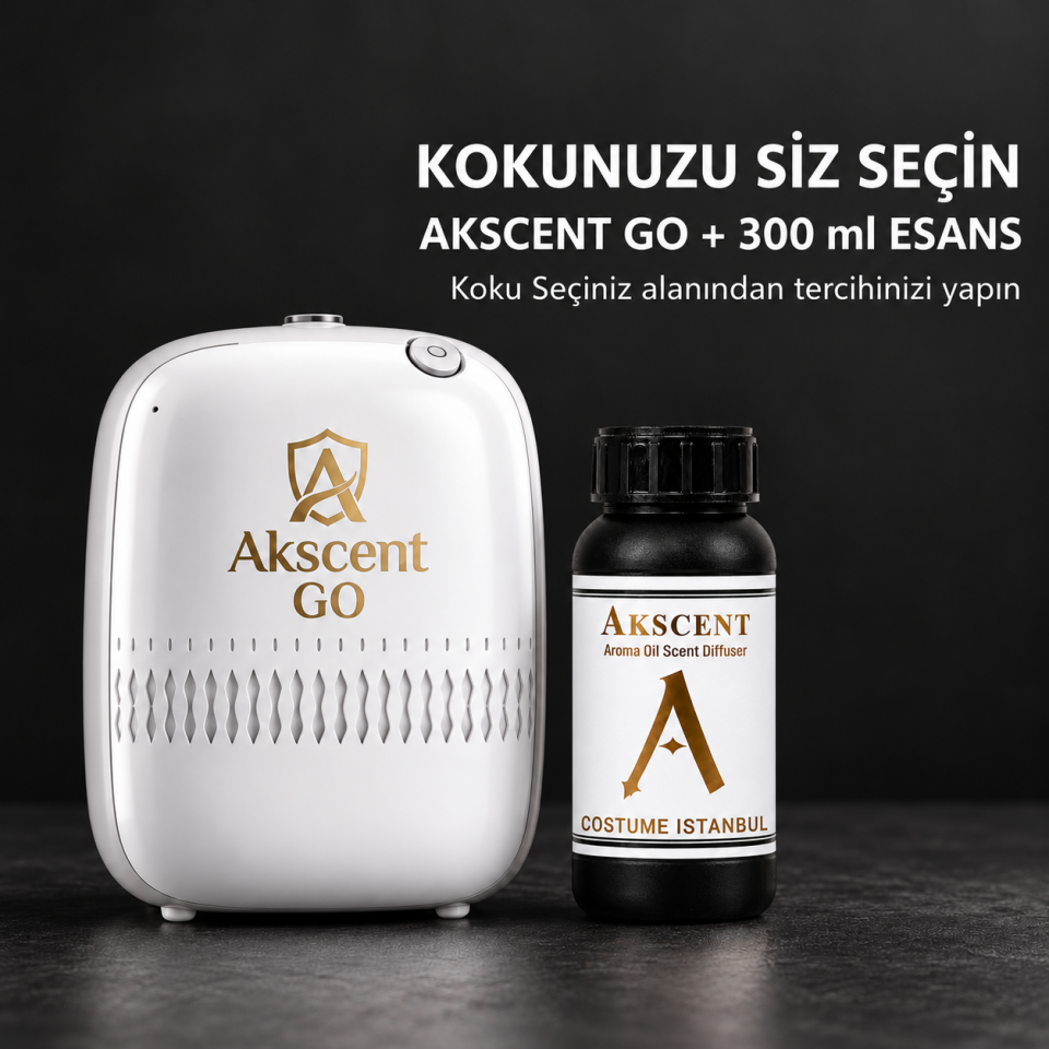 AKSCENT GO Koku Makinesi + 300 ml Esans Seti (Koku Seçenekli)