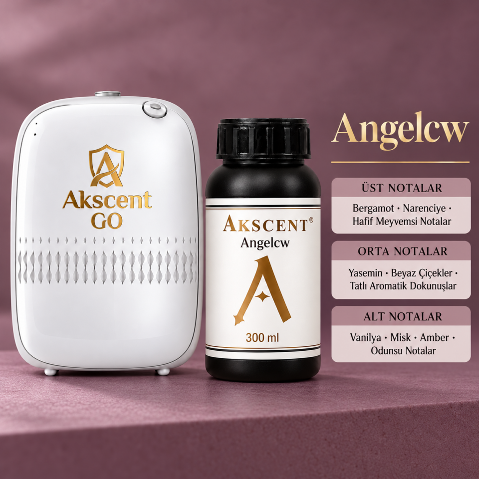AKSCENT GO Koku Makinesi + 300 ml Esans Seti (Koku Seçenekli) Angelcw