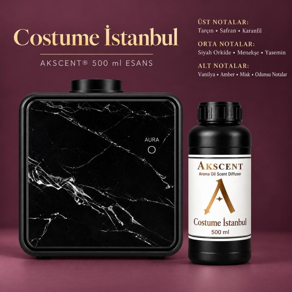 AKSCENT® Premium Koku Makinesi + 500 ml Esans Seti (Koku Seçenekli, 400 m²) Costume İstanbul