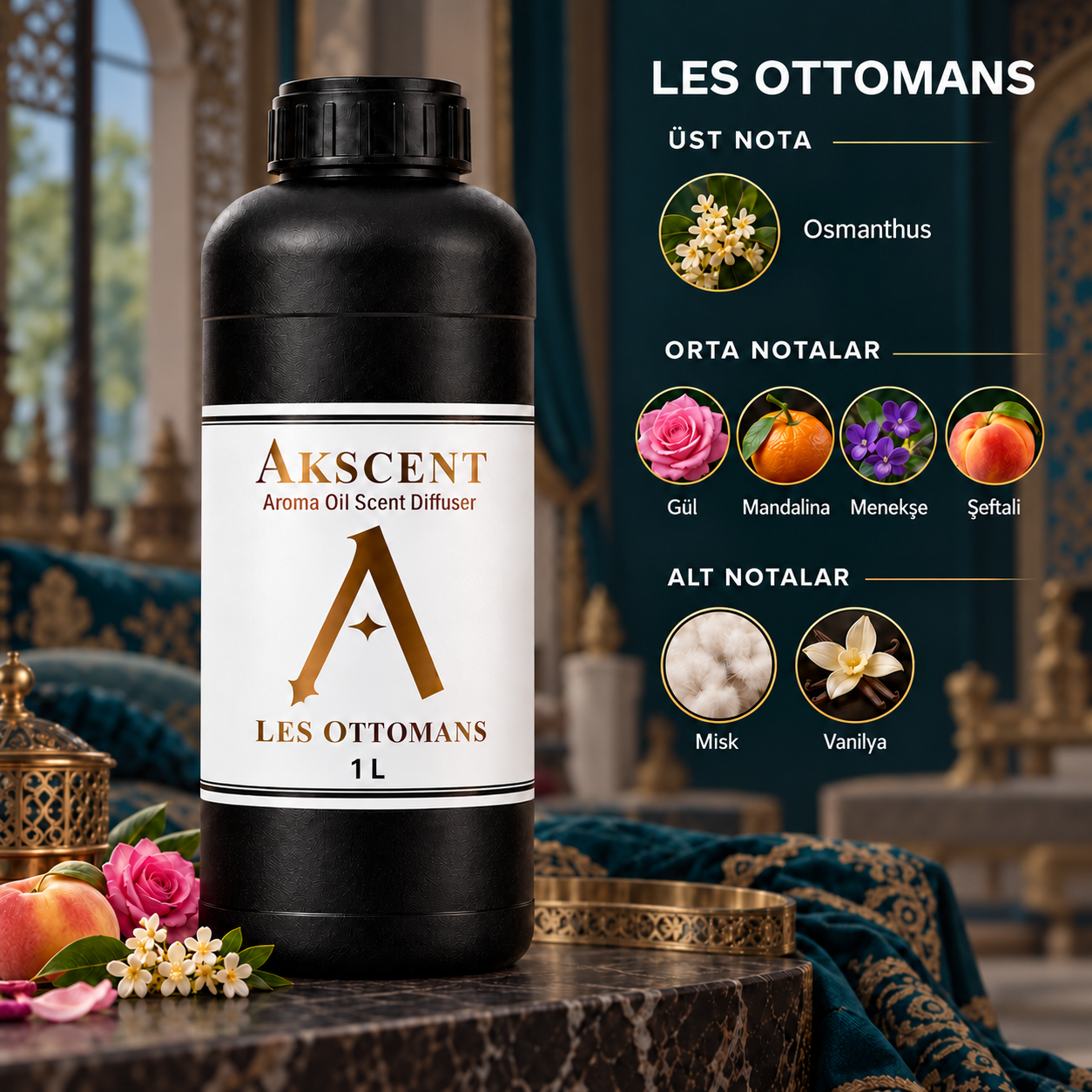 AKSCENT® Les Ottomans 1 Litre Koku Makinesi Esansı