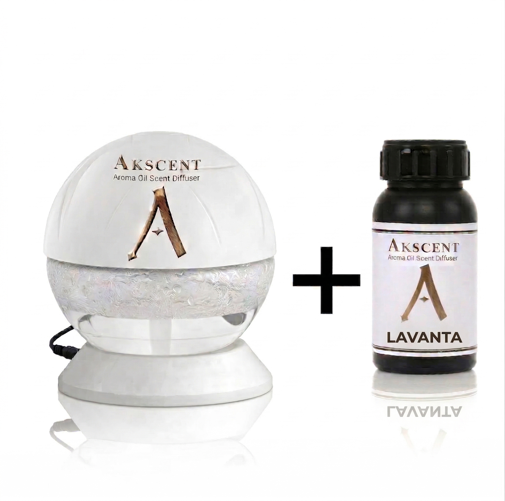 Akscent Işıklı Küre Koku Makinesi ve 200 ml Lavanta Esans