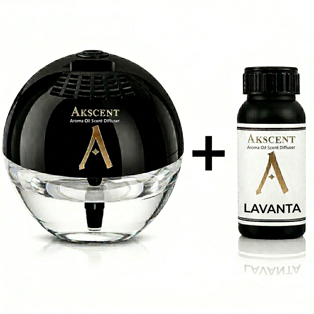 Akscent Küre Koku Makinesi ve 200 ml Lavanta Esans