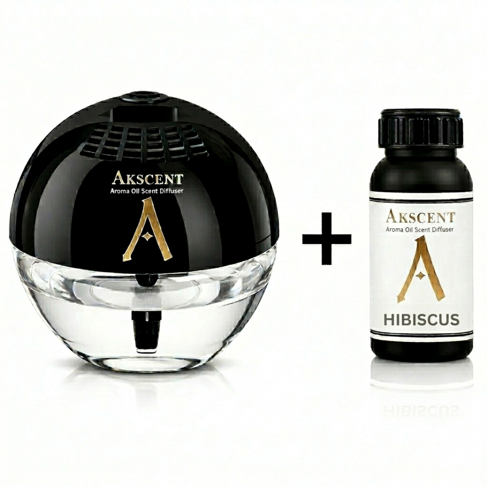 Akscent Küre Koku Makinesi ve 200 ml Hibiscus Esans