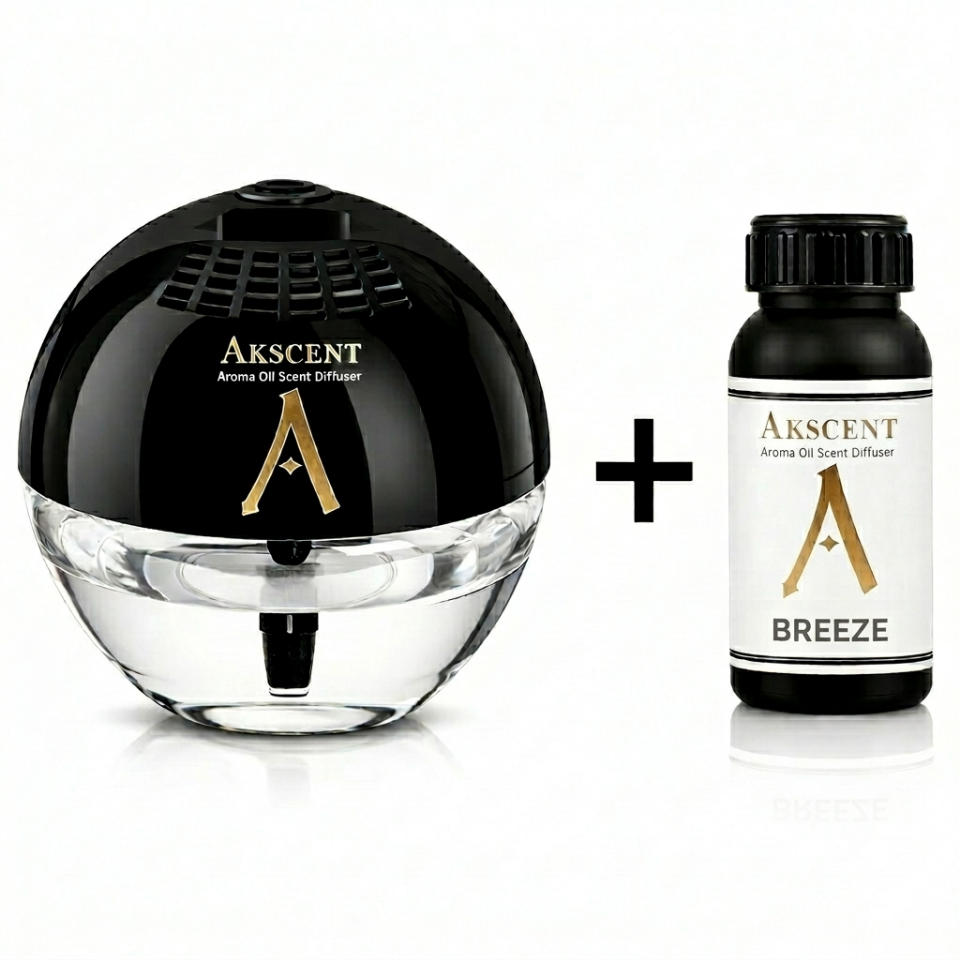 Akscent Küre Koku Makinesi ve 200 ml Breeze Esans
