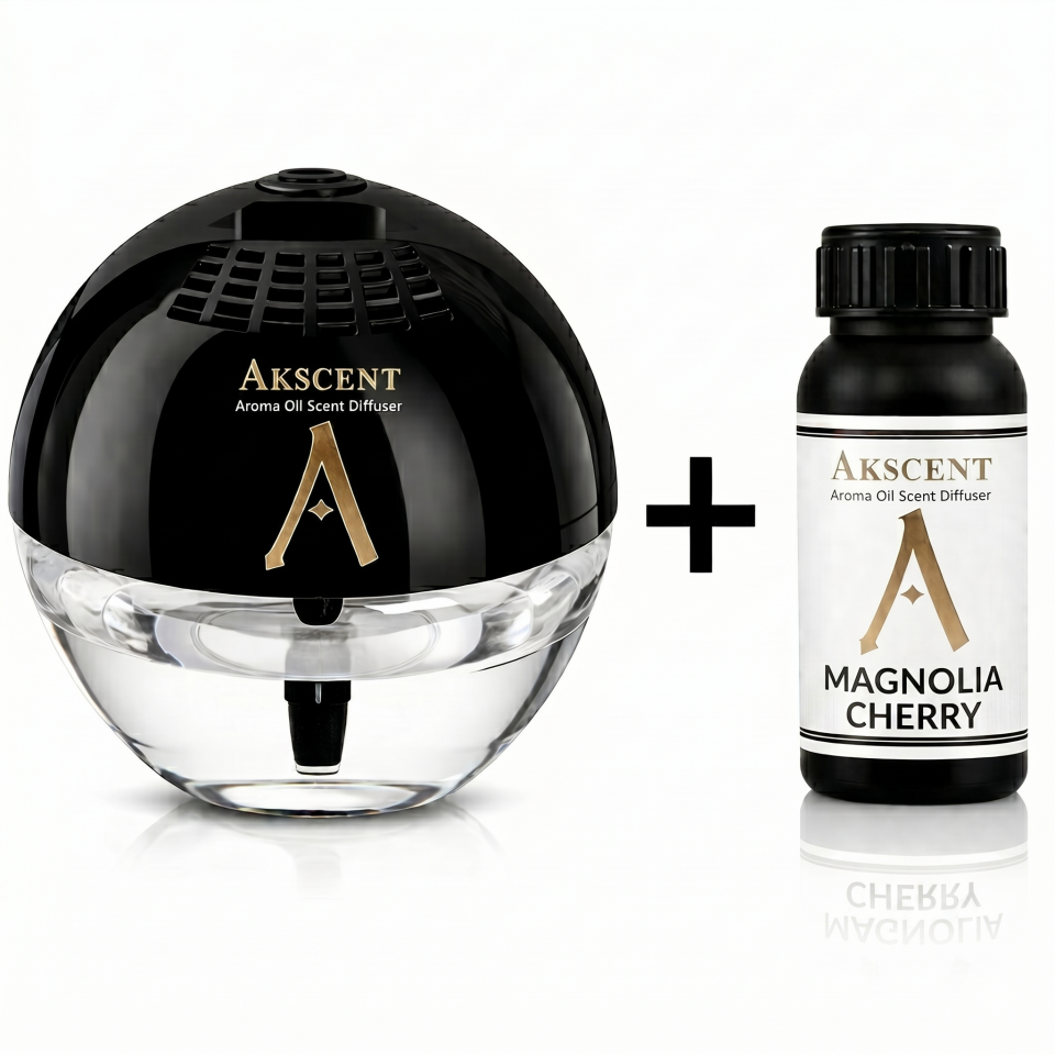 Akscent Küre Koku Makinesi ve 200 ml Magnolia Cherry Esans