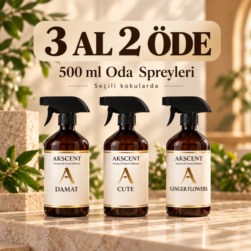 AKSCENT 3 Al 2 Öde Oda Spreyi 500 ml – 3'lü Set
