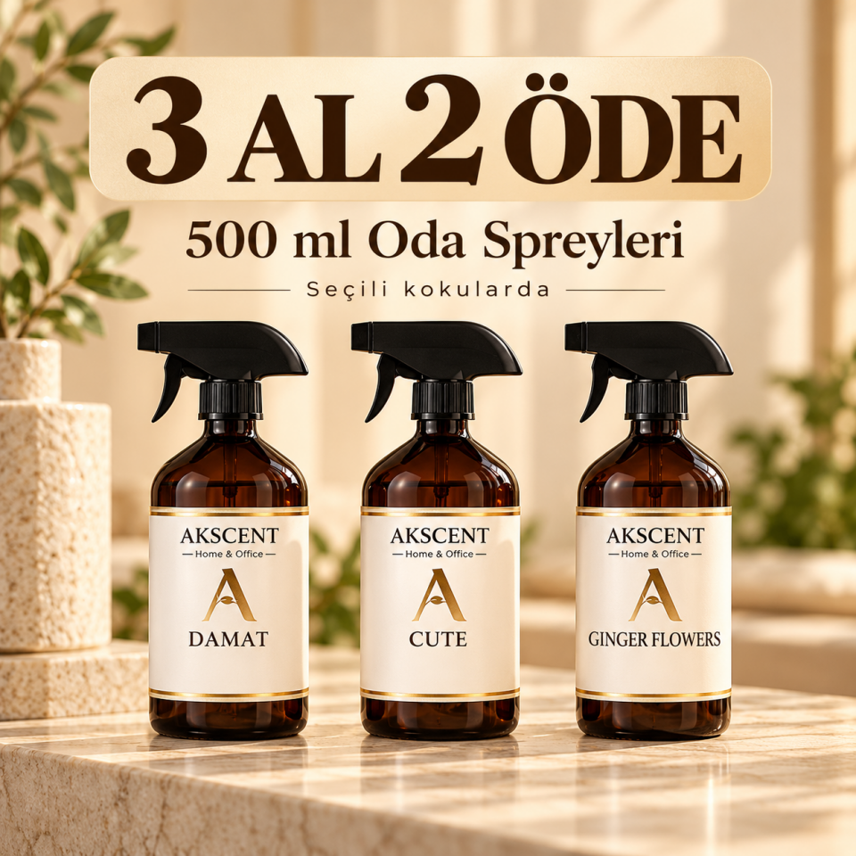 AKSCENT 3 Al 2 Öde Oda Spreyi 500 ml – 3'lü Set