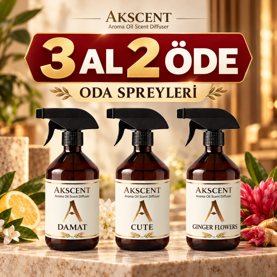 AKSCENT 3 Al 2 Öde Oda Spreyi 500 ml – 3'lü Set