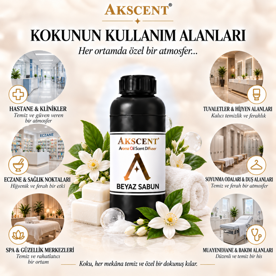 AKSCENT Beyaz Sabun Ortam Kokusu Esansı