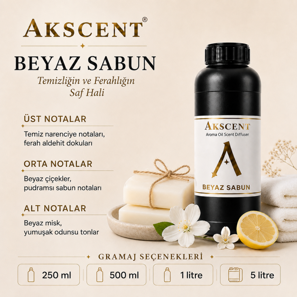 AKSCENT Beyaz Sabun Ortam Kokusu Esansı