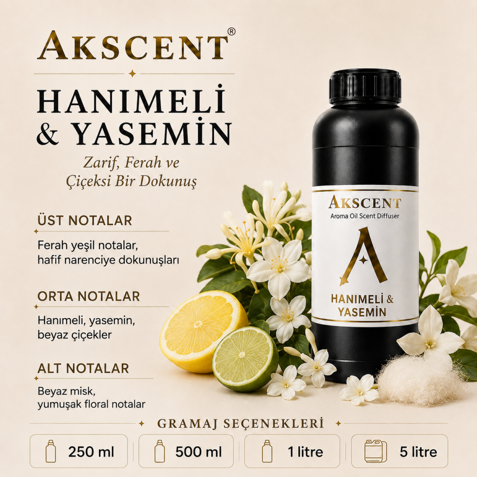AKSCENT Hanımeli & Yasemin Ortam Kokusu Esansı
