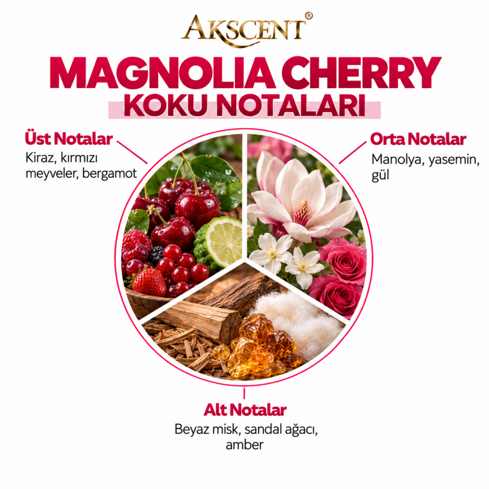 AKSCENT Magnolia Cherry Ortam Kokusu Esansı