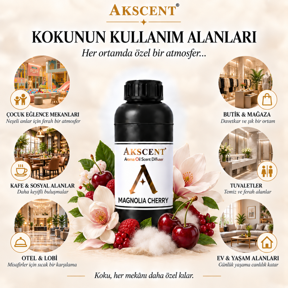 AKSCENT Magnolia Cherry Ortam Kokusu Esansı