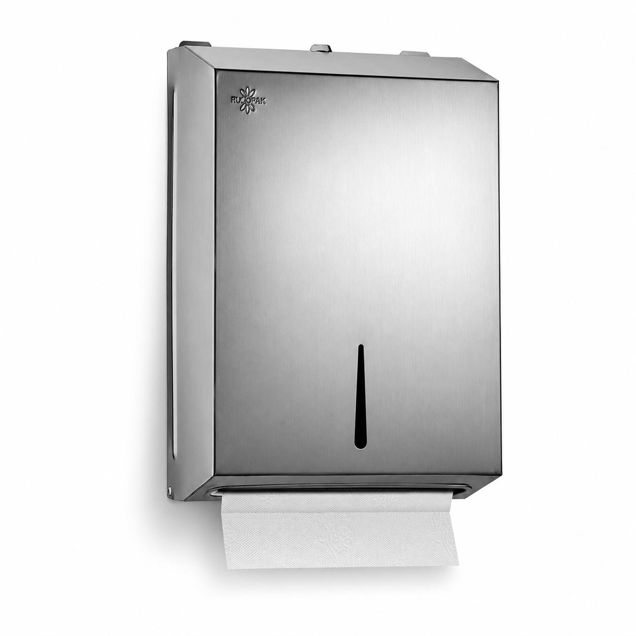 Rulopak Paslanmaz Z Katlama Kağıt Havlu Dispenseri 400'Lü