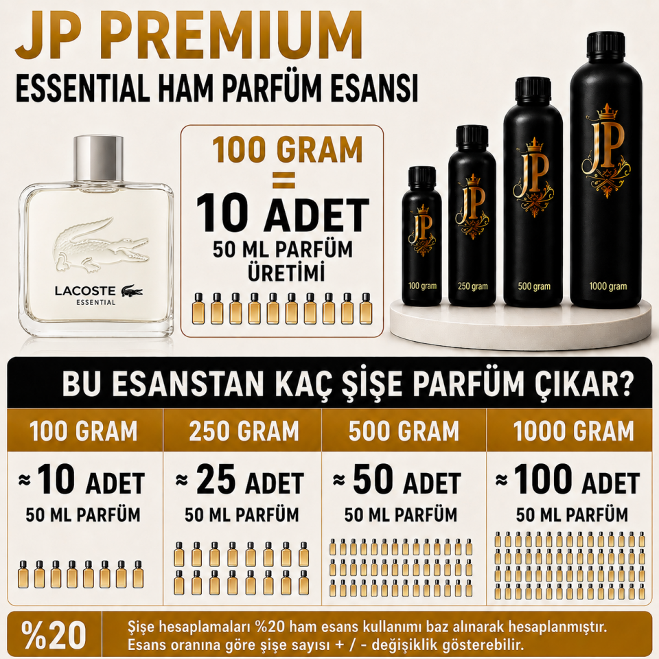Lacoste Essential Parfüm Muadil Ham Esansı
