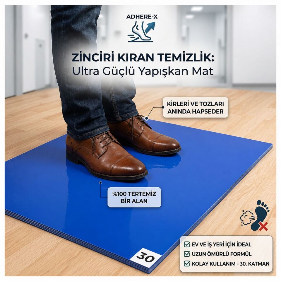 Mavi Yapışkanlı Yapraklı Paspas - 10 Plaka x 30 Yaprak