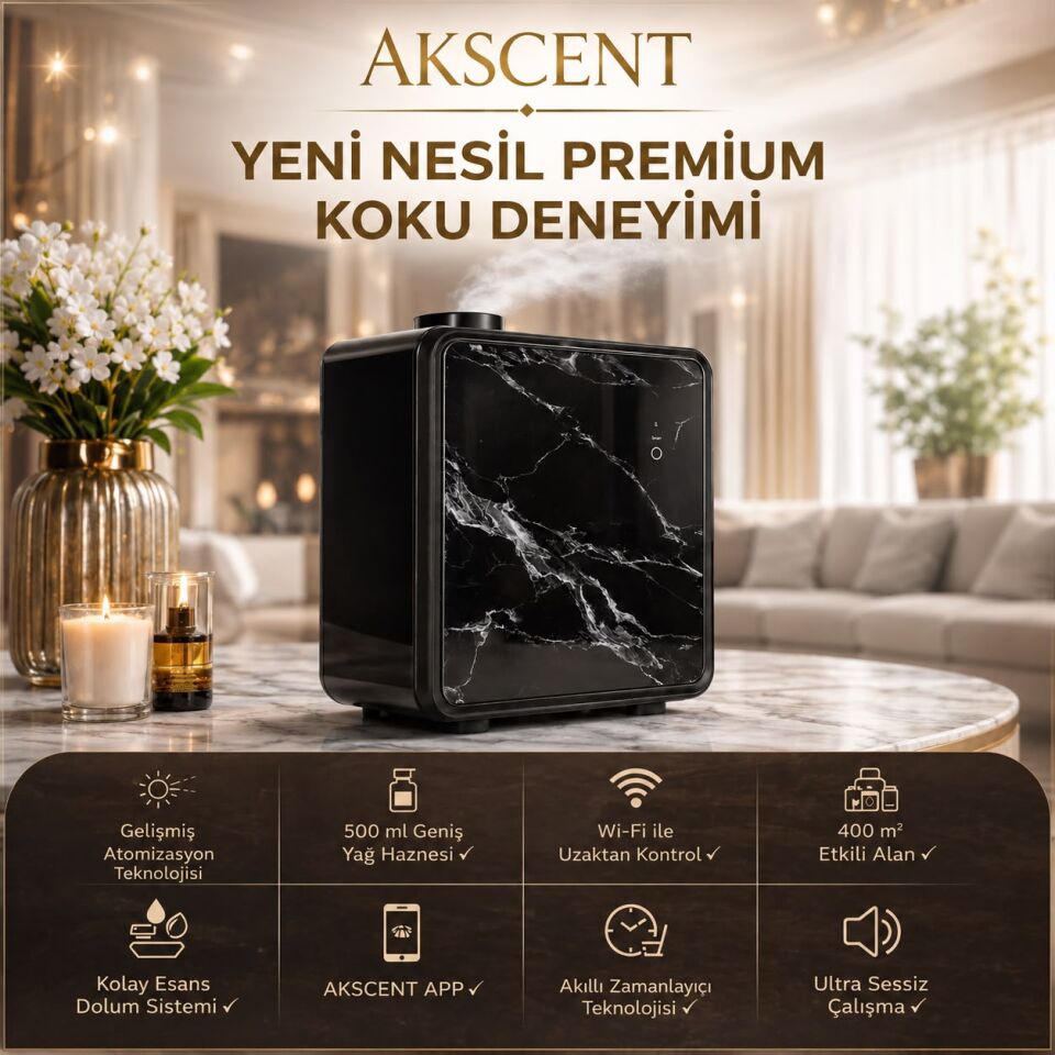 Akscent Premium Koku Makinesi ve 500 ml Costume İstanbul Esans