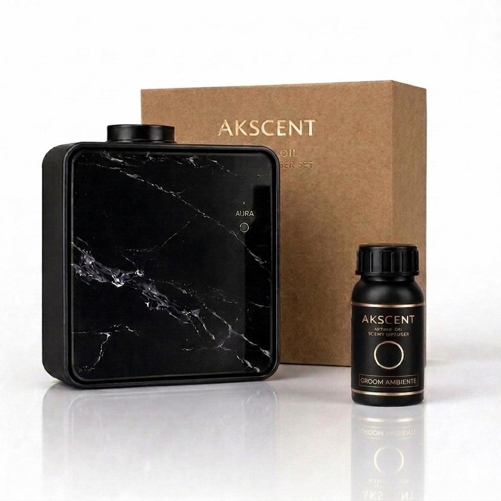 Akscent Premium Koku Makinesi ve 500 ml Groom Ambiente Esans
