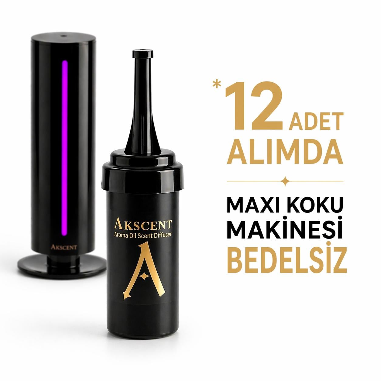 Bedelsiz Akscent Maxi Koku Makinesİ | 12 Adet Koku Kartuşa Makine Hediye