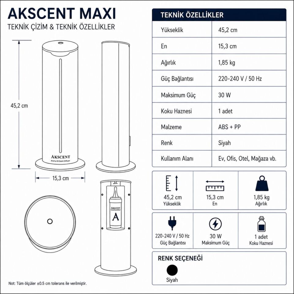 Bedelsiz Akscent Maxi Koku Makinesİ | 12 Adet Koku Kartuşa Makine Hediye