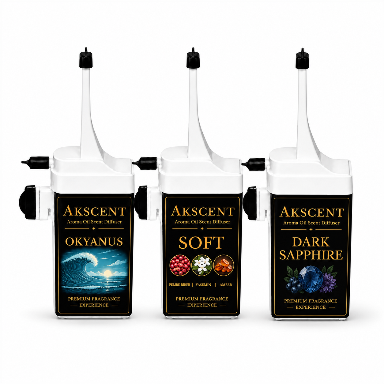 Akscent 3'lü Pro Koku Makinesi Koku Kartuşu 120 ml