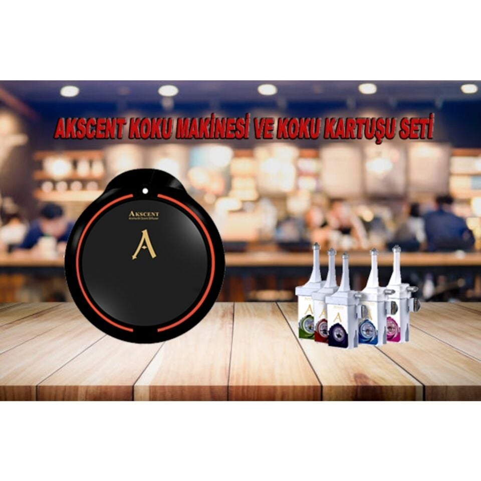 Akscent Zaman Ayarlı Koku Makinesi 400 m2 Etki Alanı ve 1 adet 135 ml Koku Kartuşu -