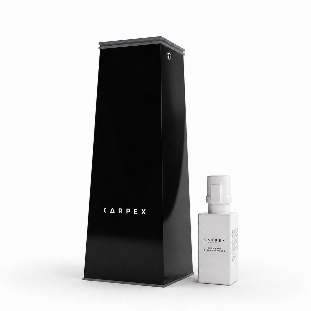 Auramax 1200S Geniş Alan Koku Makinesi + Carpex 250 ml Ginger Flowers Kartuş Set (Siyah)