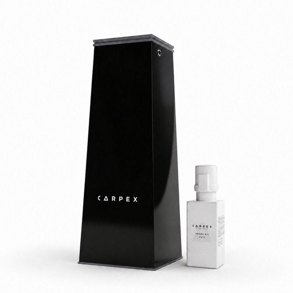 Auramax 1200S Geniş Alan Koku Makinesi + Carpex 250 ml Cute Kartuş Set (Siyah)