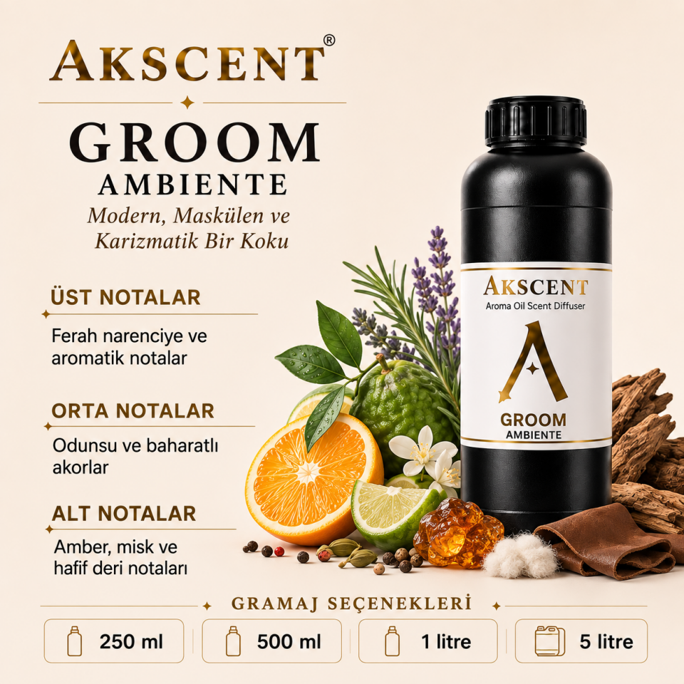 AKSCENT Groom Ambiente Ortam Kokusu Esansı