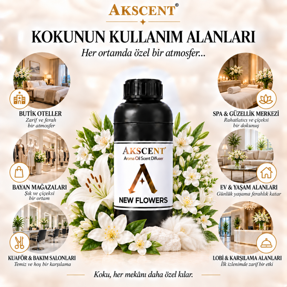 AKSCENT New Flowers Ortam Kokusu Esansı