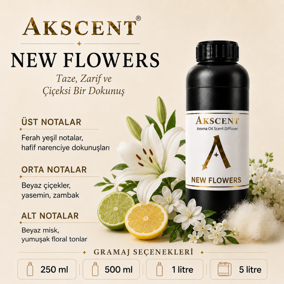AKSCENT New Flowers Ortam Kokusu Esansı