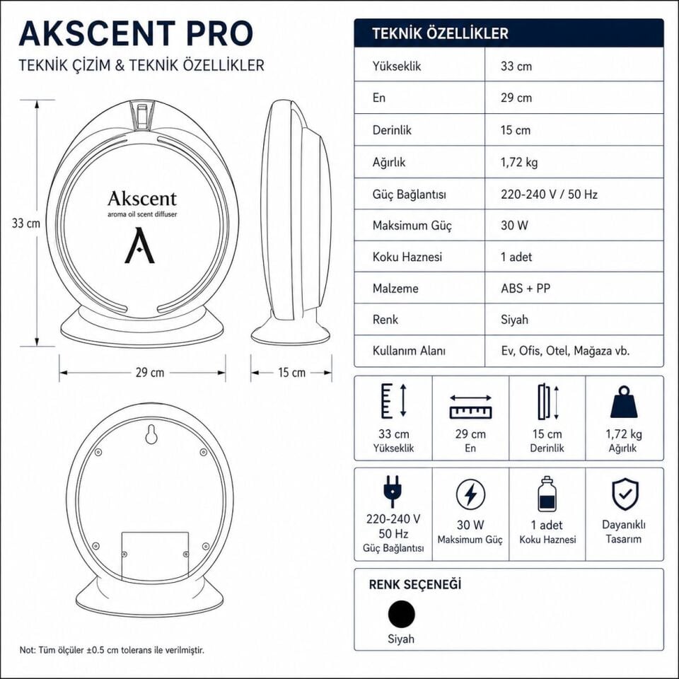 Akscent Pro Geniş Alan Koku Makinesi ve İpek Koku Kartuşu 120 ml