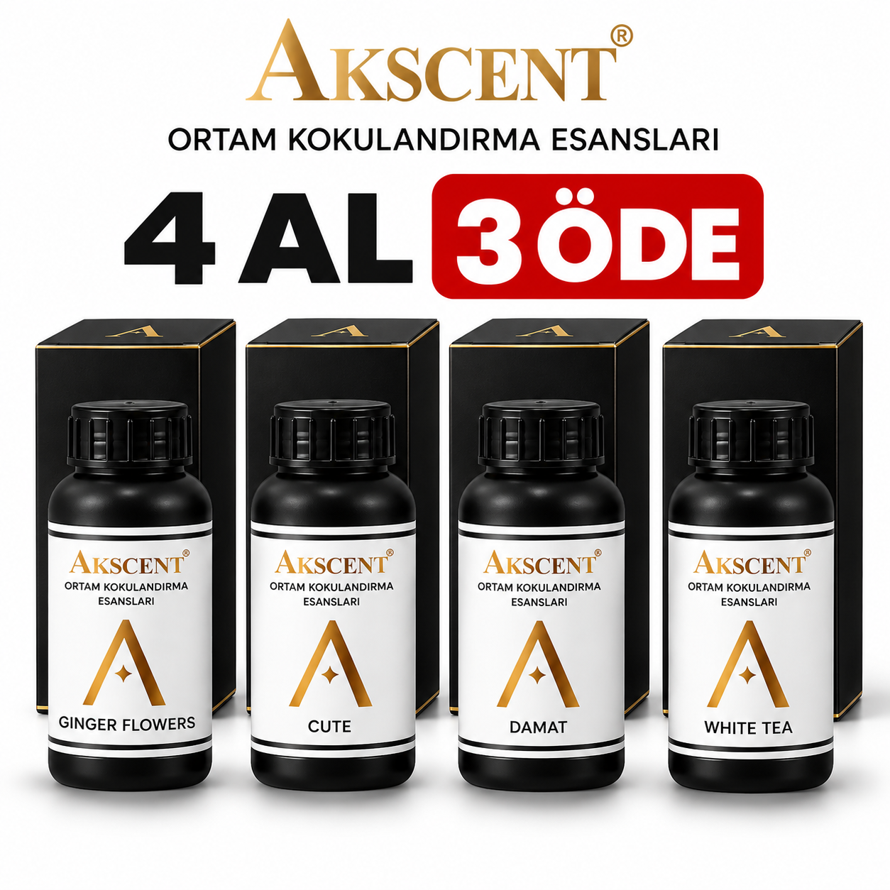 Akscent 250 ml Ortam Kokulandırma Esansları – 4 Al 3 Öde