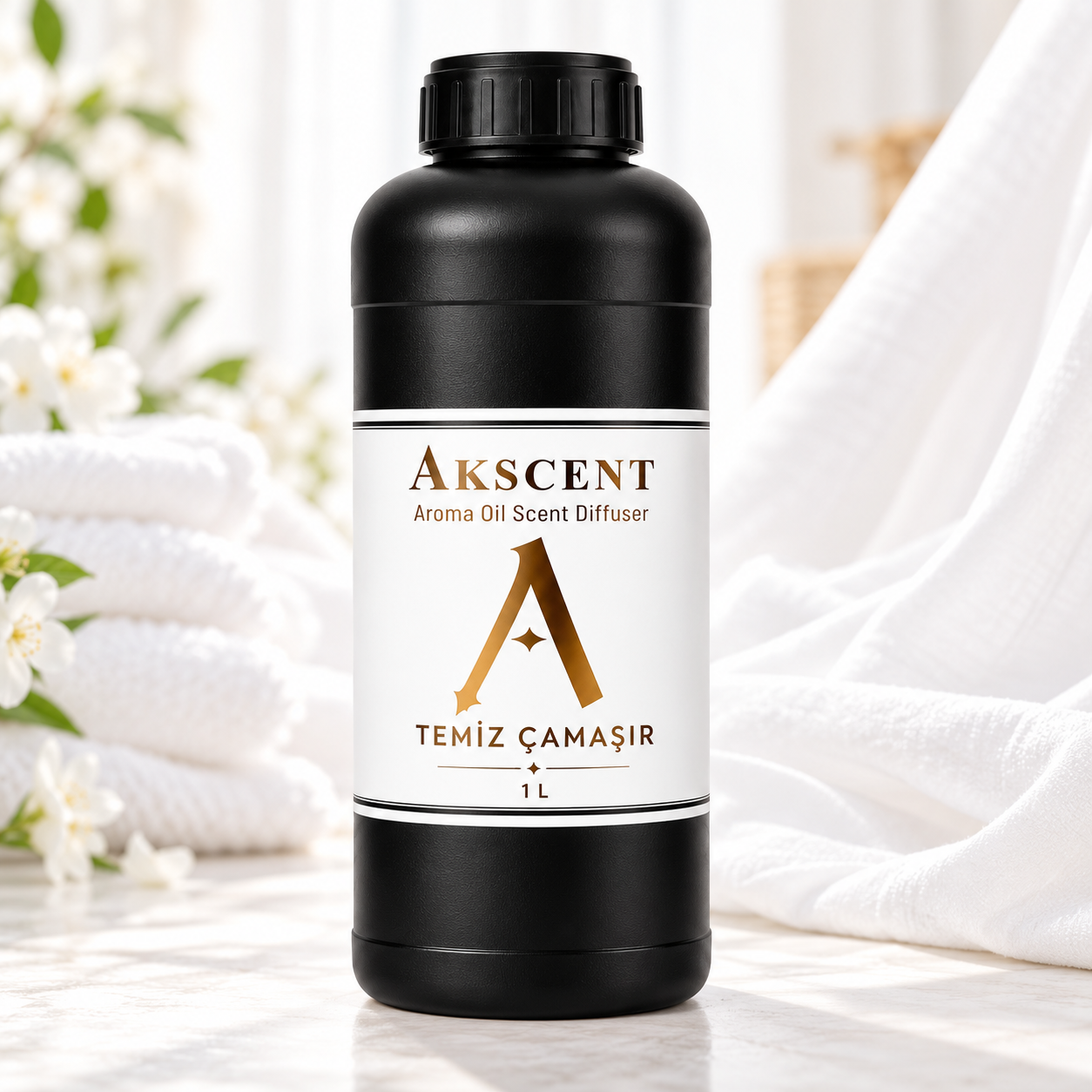 AKSCENT Temiz Çamaşır Kokusu ve Beyaz Misk Koku Makinesi Esansı 1 L