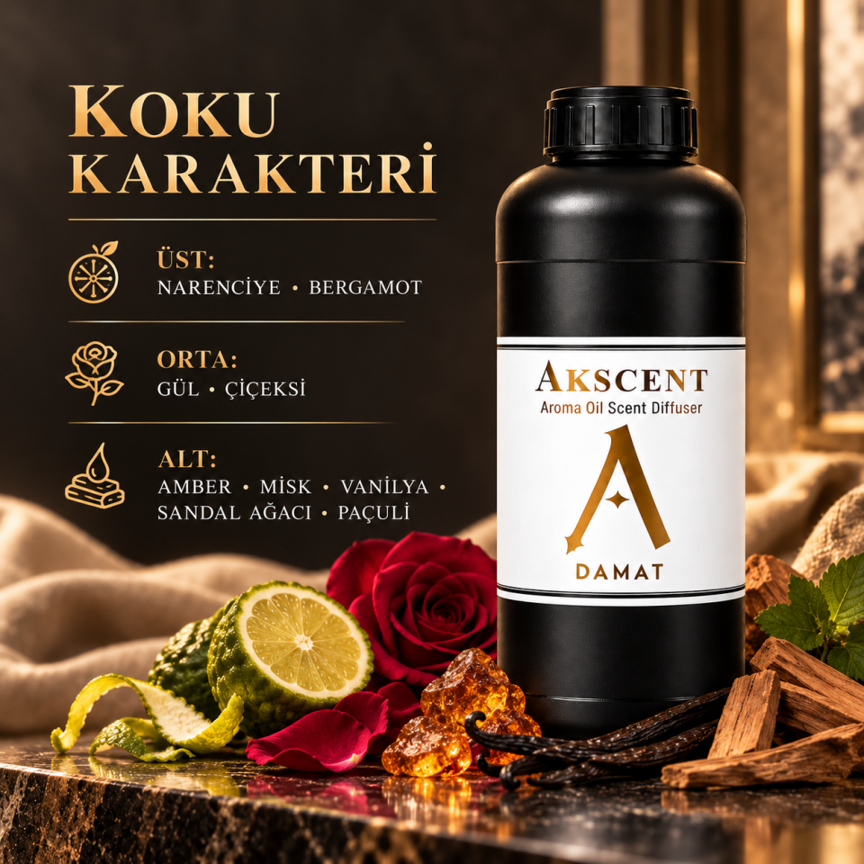 AKSCENT Damat Ortam Kokusu Esansı 1 Litre