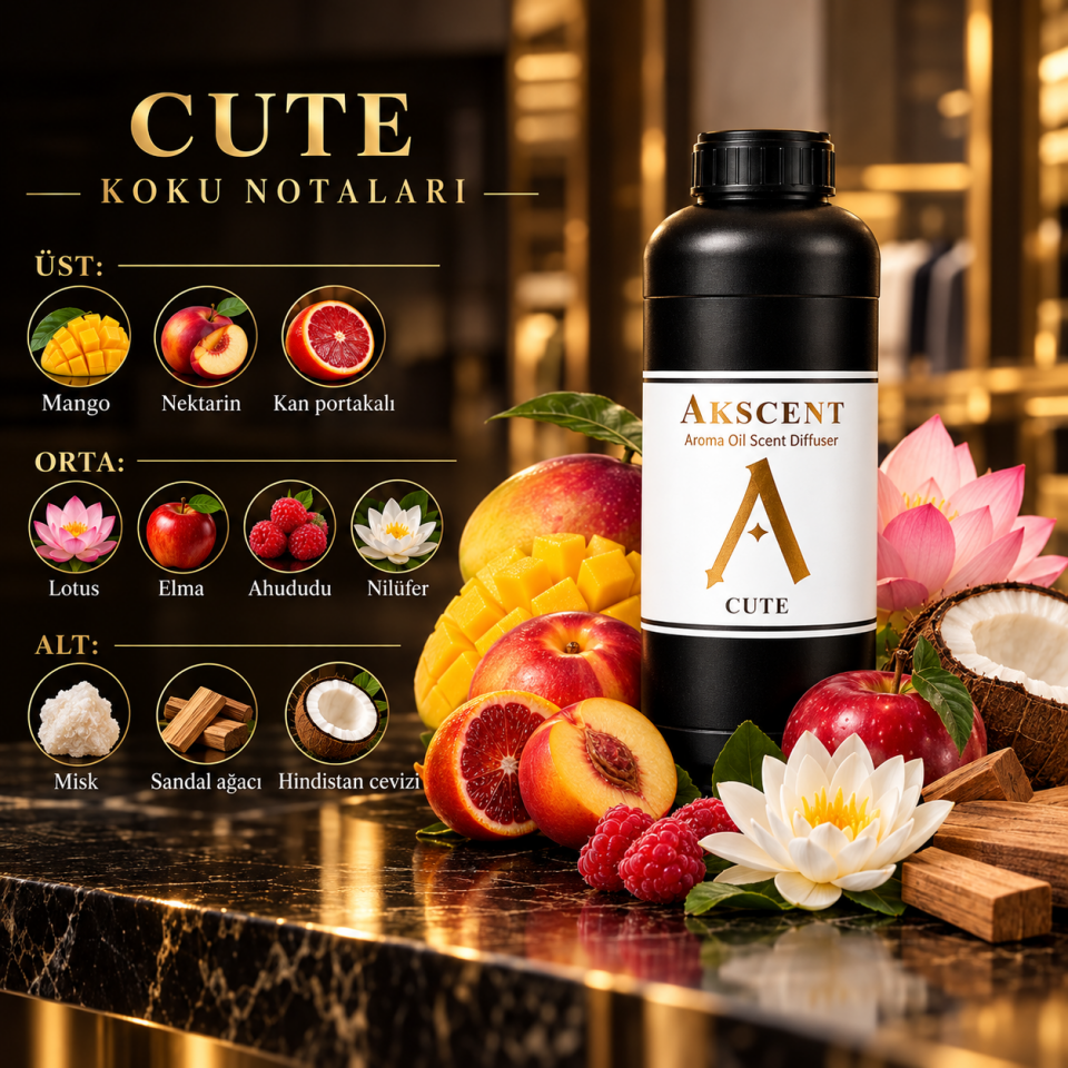 AKSCENT Cute Ortam Kokusu Esansı 1 Litre