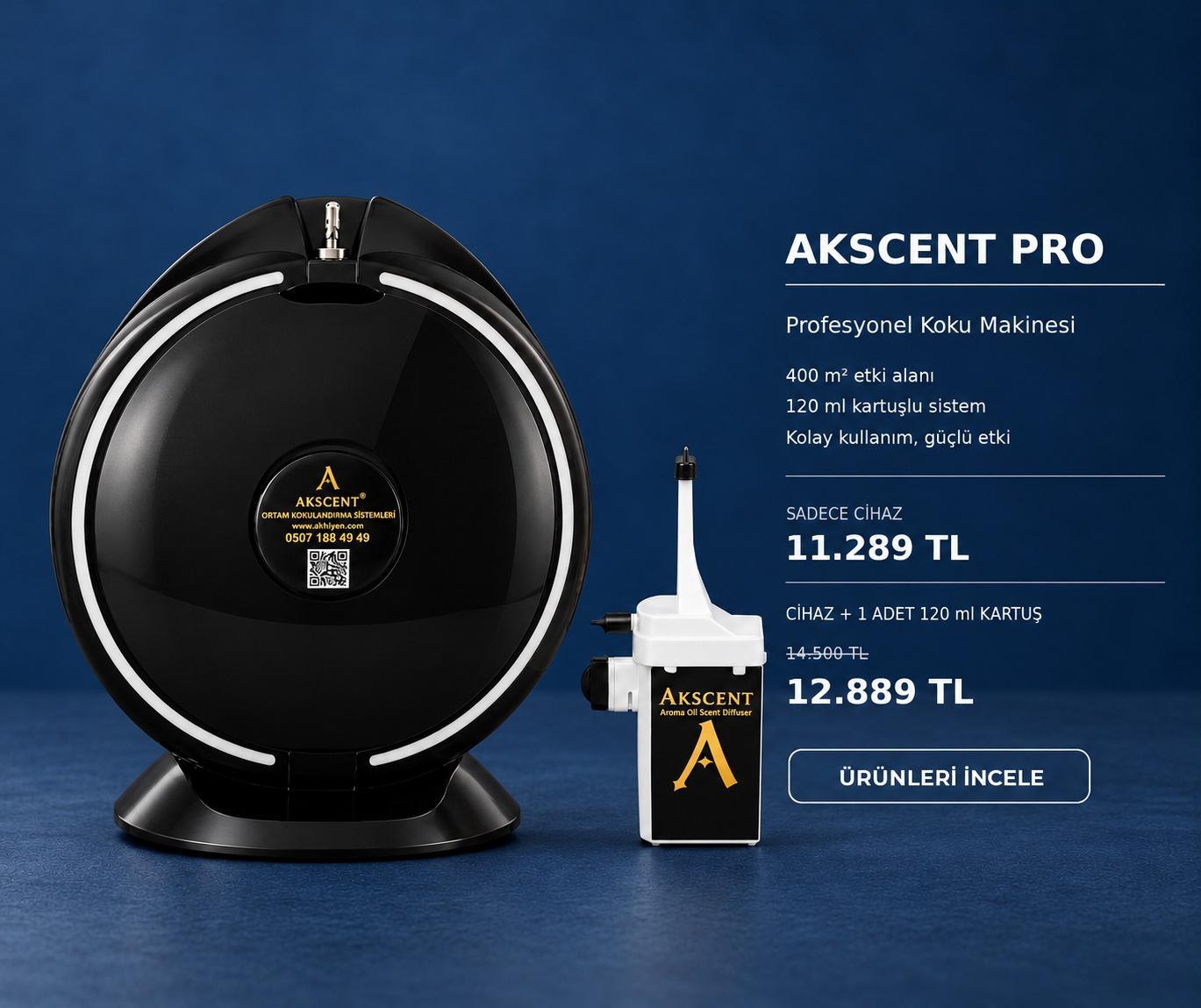 Akscent Pro Koku Makinesi ve Koku Kartuşları